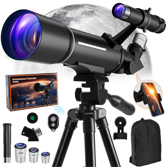 Telescope for Kids & Adults, 70mm Aperture 500mm Refractor Telescopes for Astronomy Beginners with Tripod, Moon Filter, Phone Adapter & Backpack, Gifts for Kids & Beginners