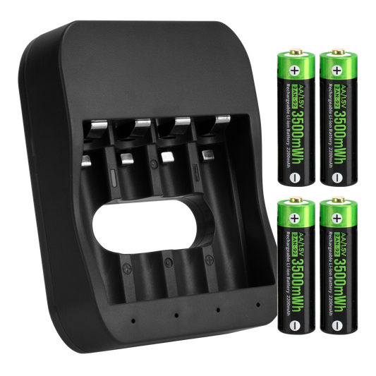 Rechargeable batteries with charger, 4/8 x AA, 1.5V 2200mah