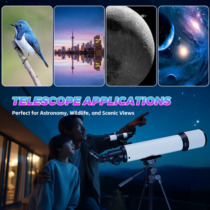 Telescope for Adults Astronomy,90mm Aperture 700mm Refractor Telescopes for Beginners,Fully Multi-Coated Optics with AZ Mount Tripod & Carry Bag,Wireless Remote,Phone Adapter, Ideal Gift for Men