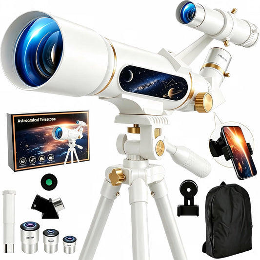Telescope for Adults & Astronomy Beginners, 80mm Aperture 550mm Refractor Telescopes for Astronomy Beginners with Tripod, Moon Filter, Phone Adapter & Backpack, Gifts for Kids & Beginners